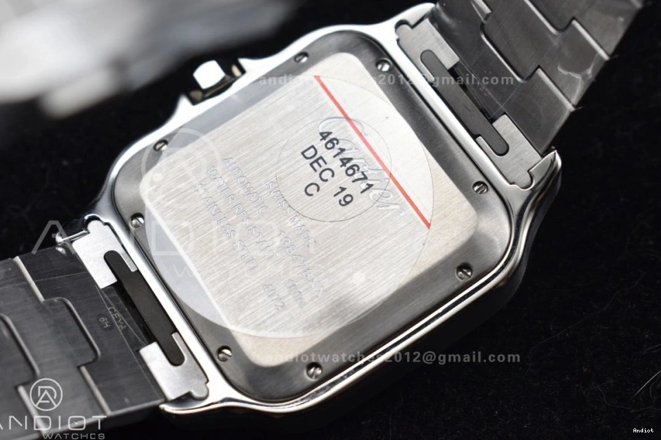 Bezel 9015 BVF Santos de SS 1:1 SS Gray Best Dial Edition Bracelet 40mm Black MIYOTA Cartier on 0303